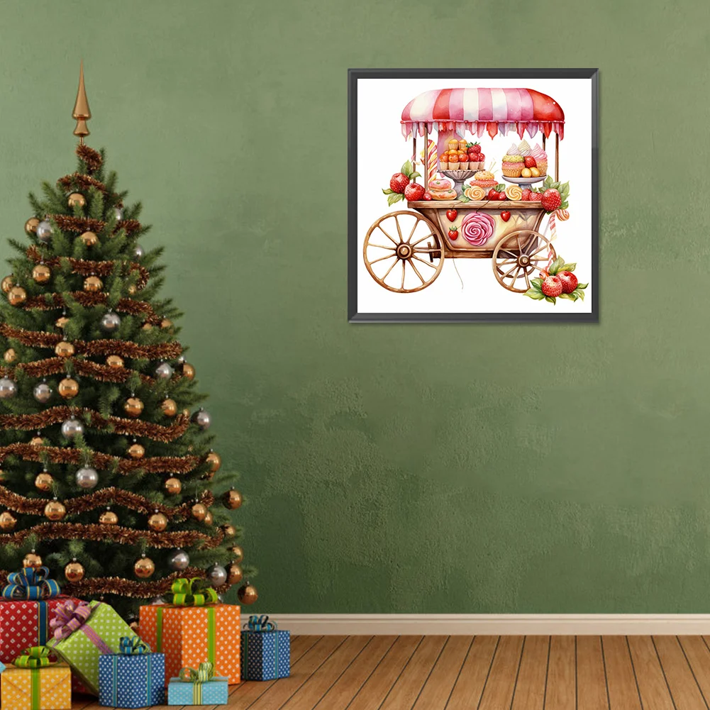 Full Round Diamond Painting 30*30cm - Pink Dessert Shop Cart
