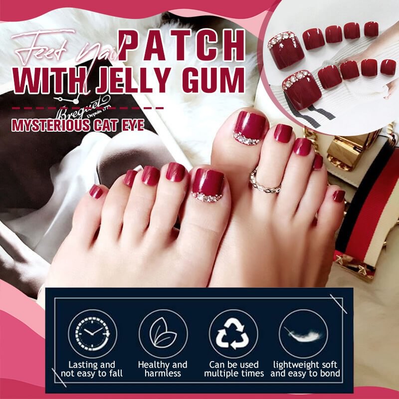 Mysterious Cat Eye Feet Nail Patch with Jelly Gum(24PCS)