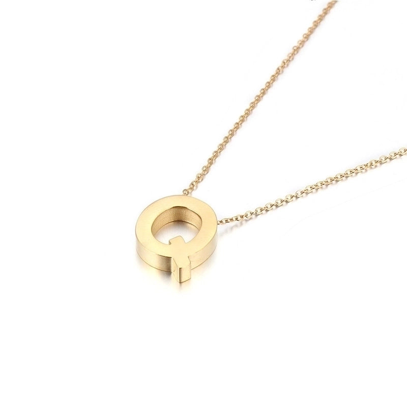 Titanium Steel 18K Gold Plated Fashion Plating Letter Necklace