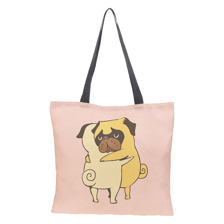 Linen Eco-friendly Tote Bag - Dog Love