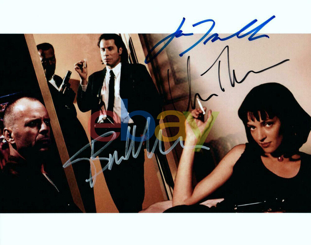 John Travolta Uma Thurman Willis signed 8x10 Photo Poster painting autographed REPRINT