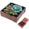 Diamond Painting Wooden Blue Rose 4 Slots Diamond Painting Storage Box for Adult Beginner