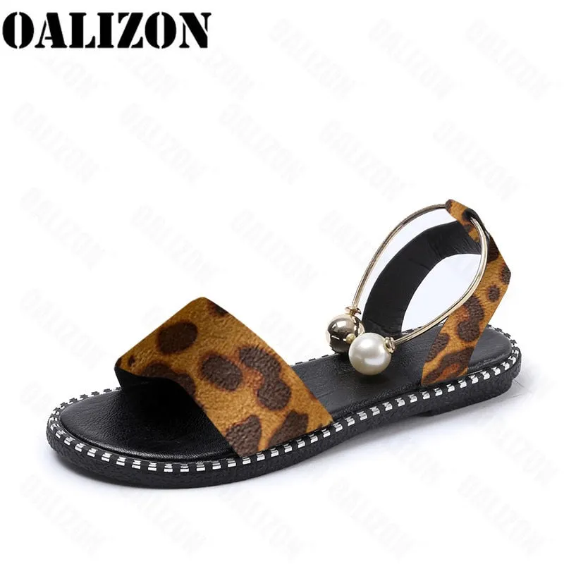 New Summer Women's Beaded Pearly Sandals Slippers Shoes Women Ladies Flats Sandals Flip Flop Casual Flat Slingback Sandals Shoes