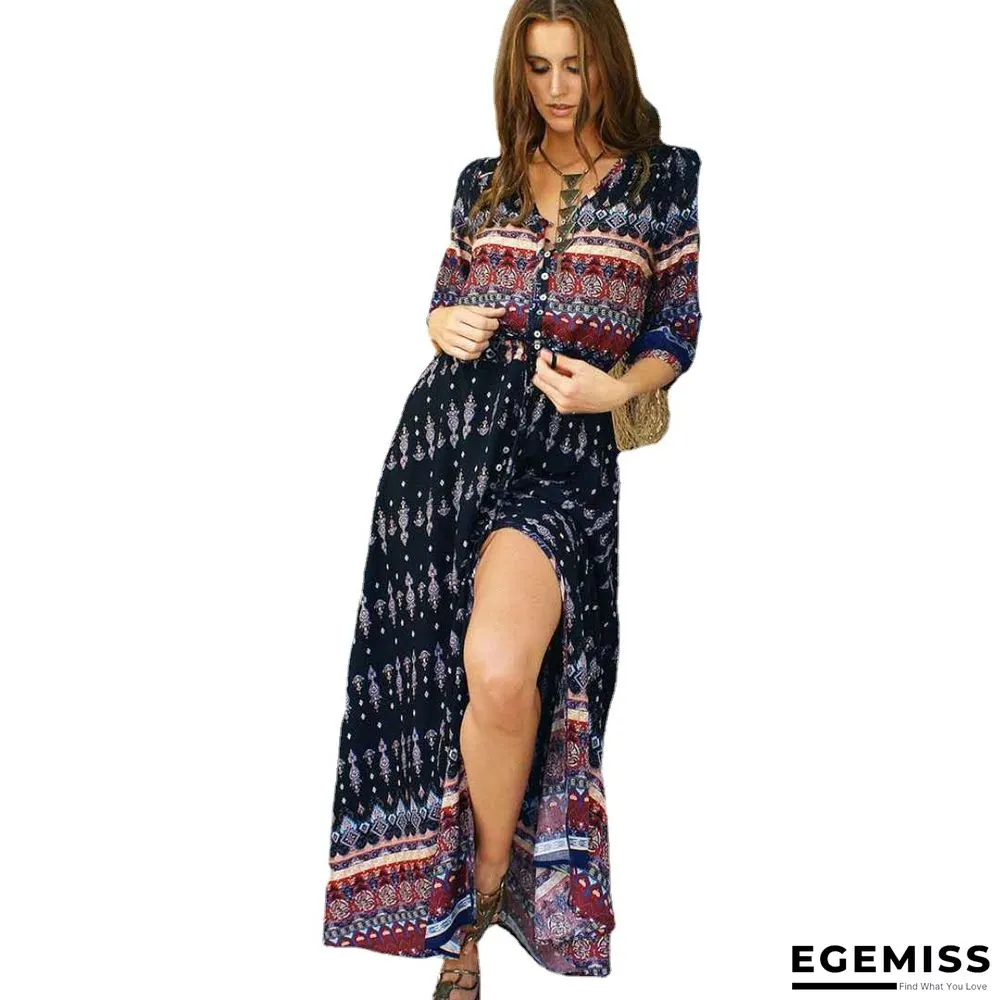 Bohemian Print Dress Women's Beach Skirt | EGEMISS