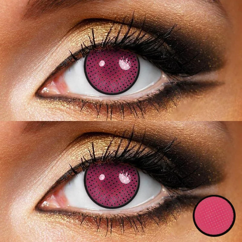 Rose Mesh Contact Lenses Pink Color 14.5mm Cosplay