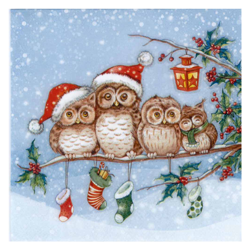 

Xmas Owls - Round Drill Diamond Painting - 40*40CM, 501 Original