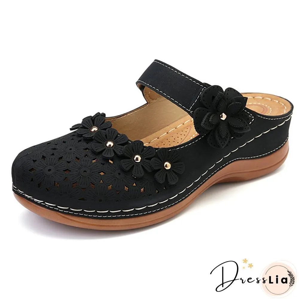 New Arrival Women Vintage Style Sandals Flats Shoes Summer Casual Shoes Retro Shoes Breathable Shoes