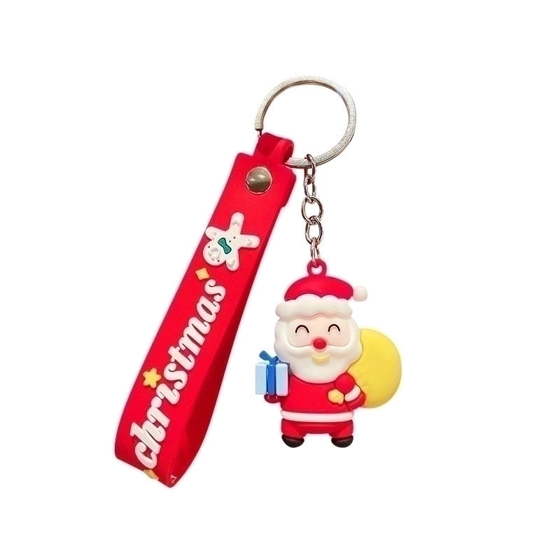 Cartoon Style Christmas Tree Bell Snowman Alloy Soft Glue Christmas Unisex Keychain