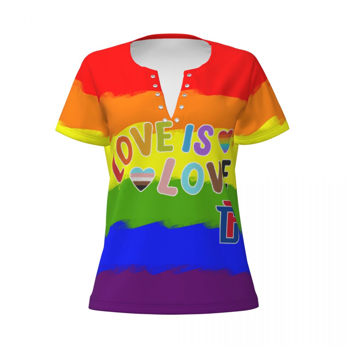 Detroit Pistons Love Pride Women's Deep V Neck Tee Shirts