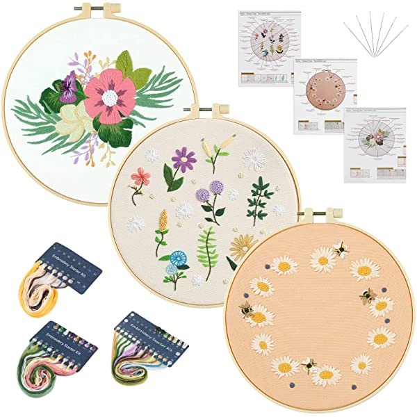 Flowers Embroidery Kit for Beginners