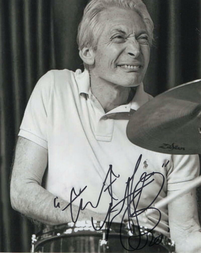 CHARLIE WATTS SIGNED AUTOGRAPH 8X10 Photo Poster painting - THE ROLLING STONES DRUMMER, RARE!