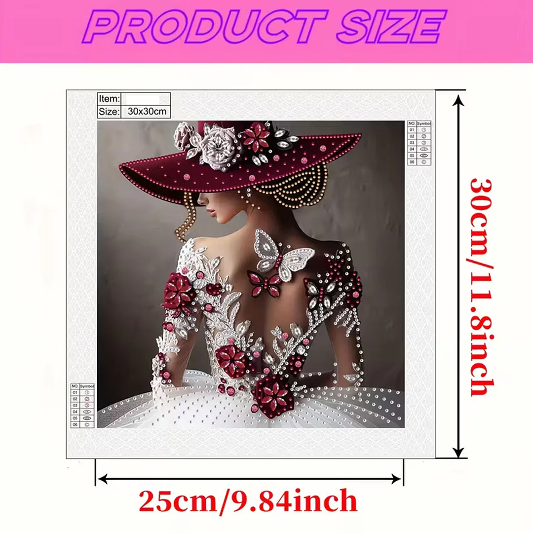 Back View - Partial Special Shaped Drill Diamond Painting Kits (Canvas|30*30cm)