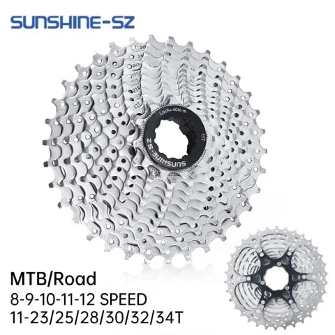 pornhint Pornhint SUNSHINE Road Bike 8 9 10 11 12 Speed Velocidade 11-23T/25T/28T/30T/32T/34T Bicycle Cassette Freewheel MTB Sprocket for SHIMANO
