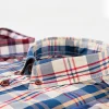 2023 100% Pure Cotton Plaid Casual Long-sleeved Shirt