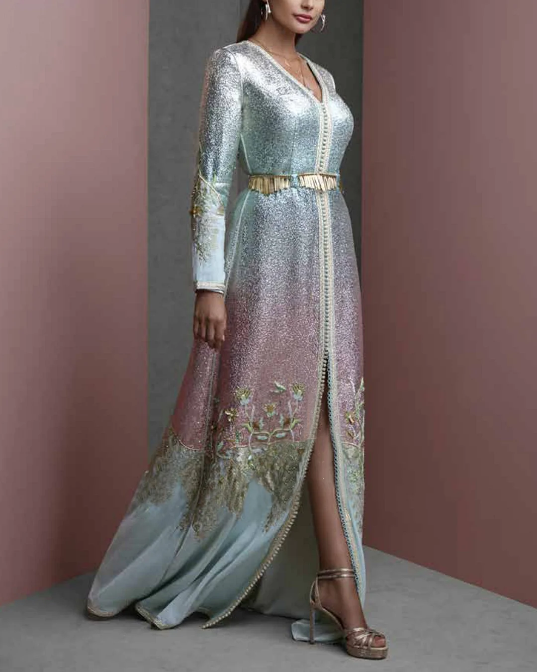 sequin embroidered elegant dress