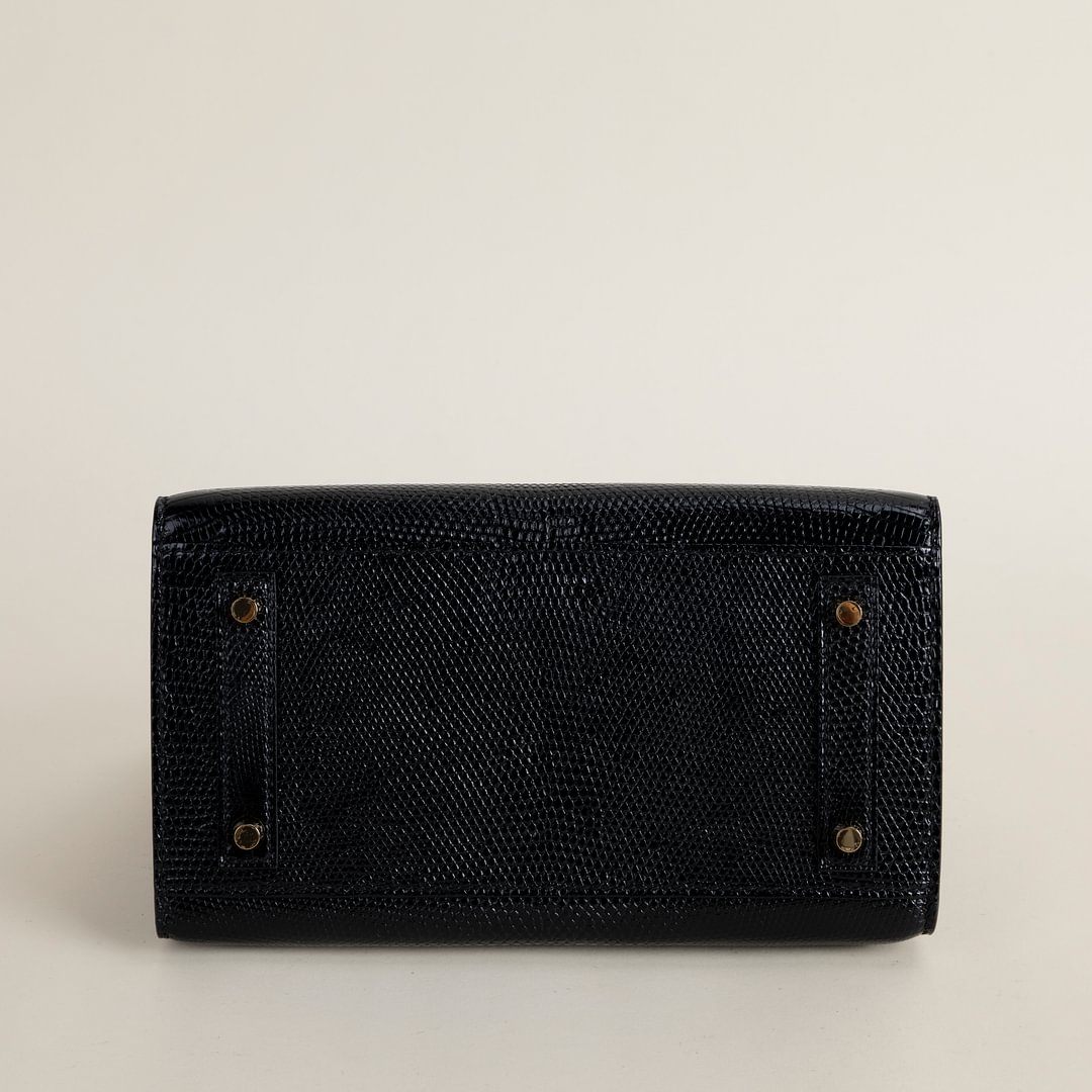 Birkin 20cm Lizard skin CC89 Noir  GHW