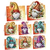 8PCS DIY Diamond Art Greeting Cards Xmas Congratulations Cards & Gifts (Gnome)