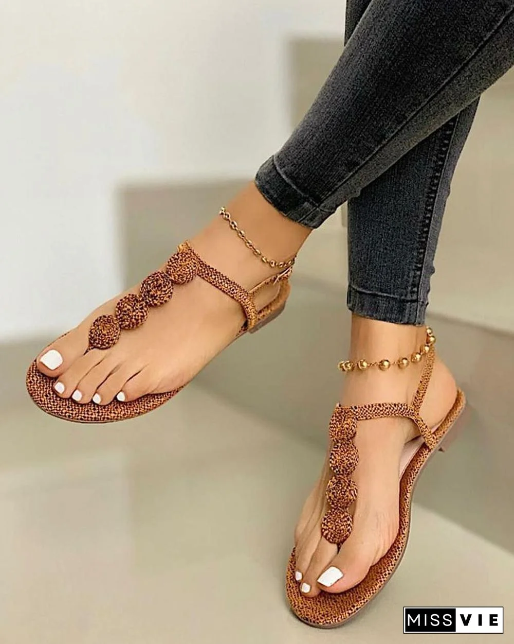 Open Toe Thong Sandals