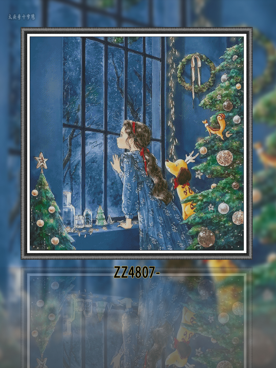 [ZZ4807-Forest Girl Series Staring Out the Window]  Painting Fairy Cross Stitch