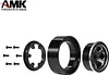 AMK 4Pcs Aluminum Alloy 7mm Hex Hub 1.3 Beadlock Wheels Rims for 1/18 RC Crawler TRX4M Axial SCX24 AX24 FCX24 Upgrades (Black)