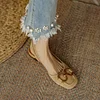 French Square Toe Flat Bottom Female Sandals