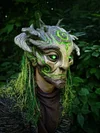 Green Elf Mask LED Halloween Forest Elf King Luminous Latex Mask Cosplay Party Props Decorations