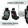 FH Group Front Set Premium Cloth Car Seat Covers for Low Back Car Seat with Removable Headrest, Universal Fit, Airbag Compatible Seat Cover for SUV, Sedan, Beige