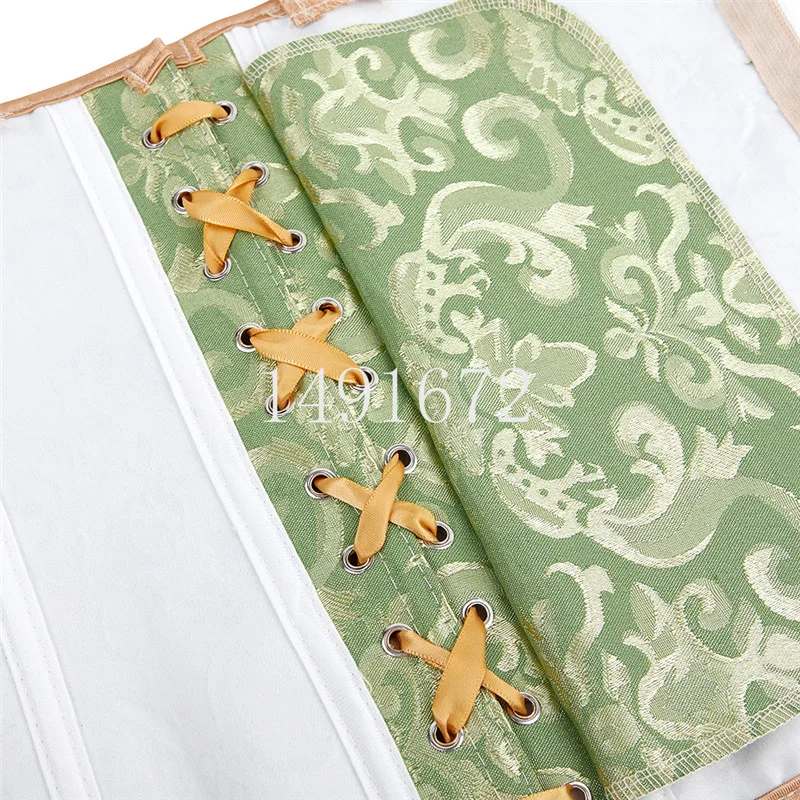 Billionm Sapubonva corset sexy bustier lingerie plus size gothic brocade overbust corset vest top corselet for women zipper black white