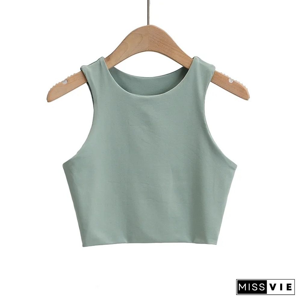 Summer Fashion Women Sexy Slim Tops O-neck Sleeveless Double Nylon Ladies Good Quality Tank Tops 6 Colors