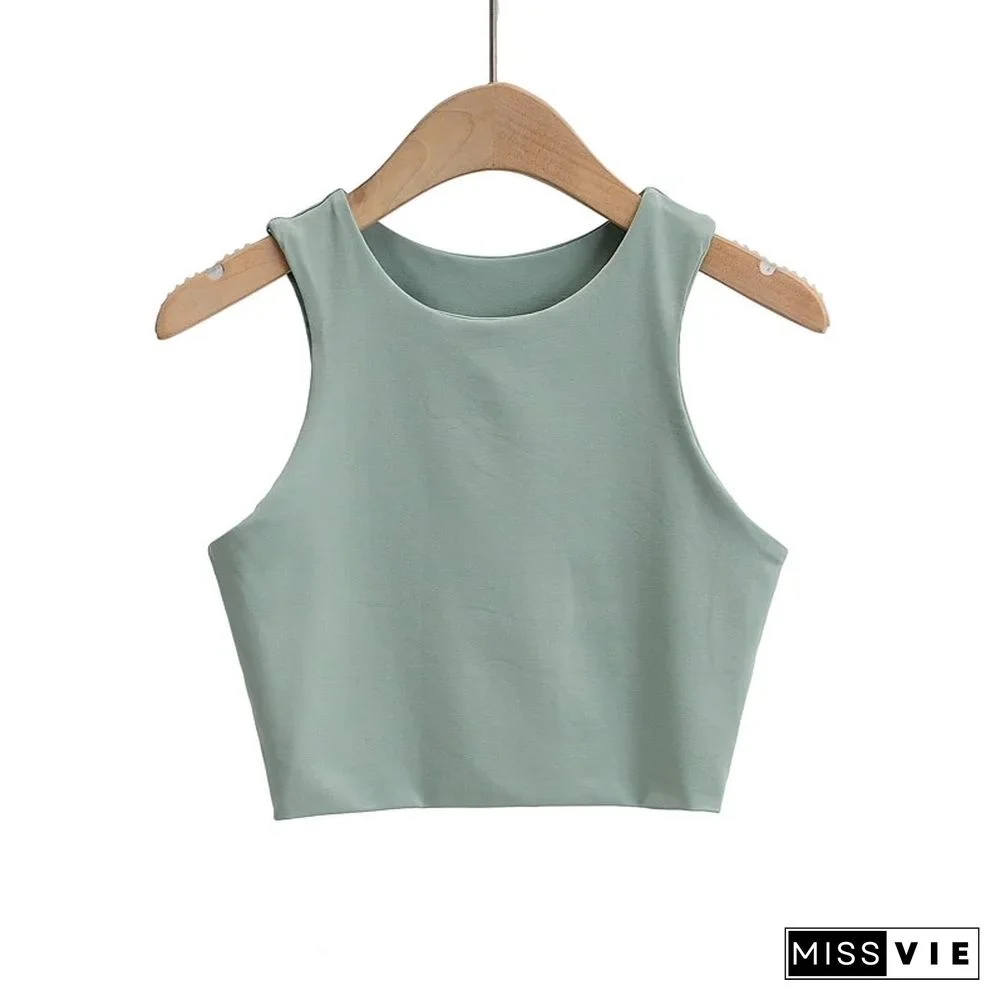Summer Fashion Women Sexy Slim Tops O-neck Sleeveless Double Nylon Ladies Good Quality Tank Tops 6 Colors