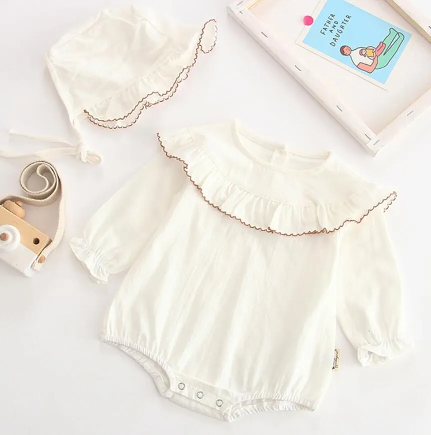 New 2021 Baby Girls Clothing Fashion Lapel Short Sleeves Rompers Summer Stars Printing Infant Clothes Baby Girls Rompers