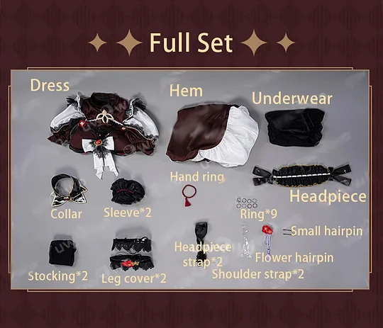 [Wetrose] Hutao Succubus Genshin Impact Fanart Cosplay Costume Wig Wings Tail Dress Full Set