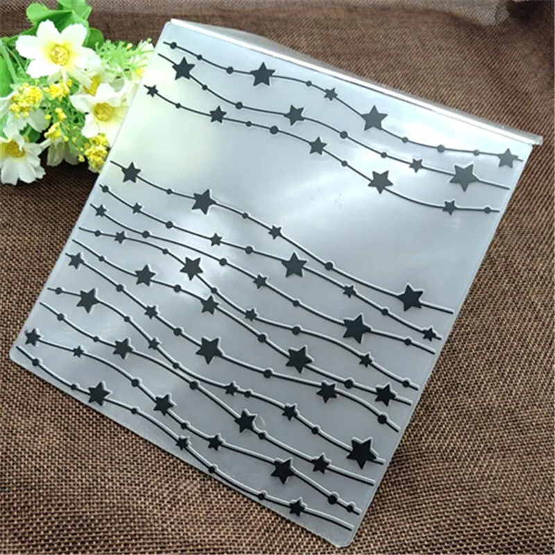 Pentagram print DIY Plastic Embossing Folders for DIY Scrapbooking Paper Craft/Card Making Decoration Supplies