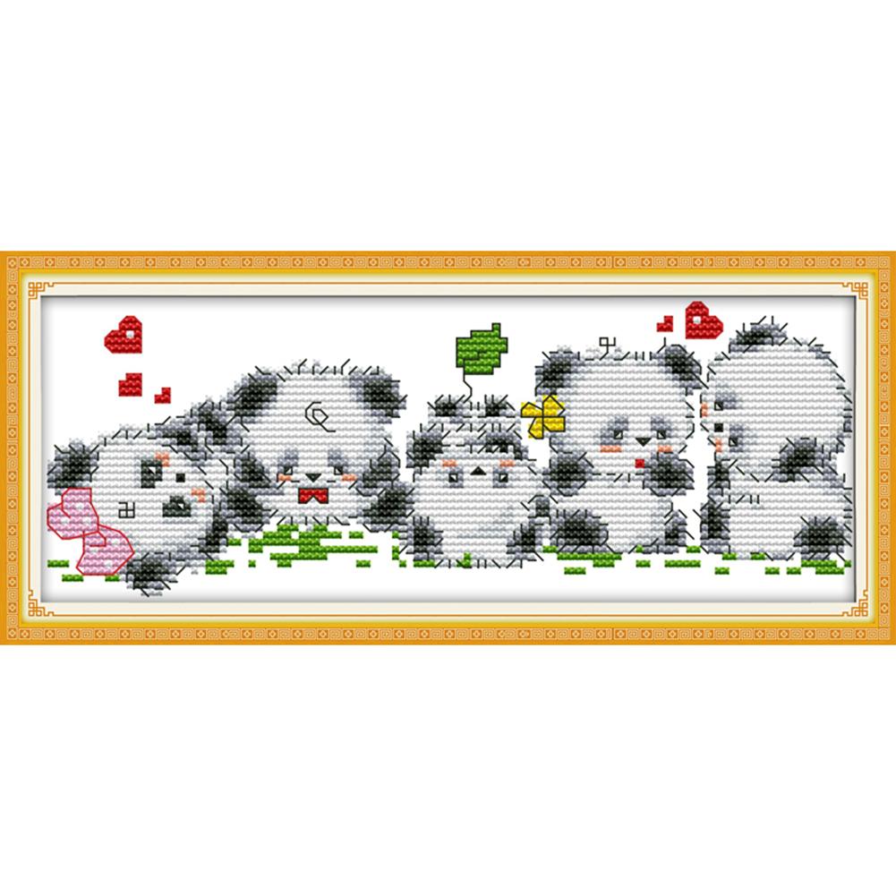 

Cute Little Panda - 14CT Stamped Cross Stitch - 28*13cm, 501 Original