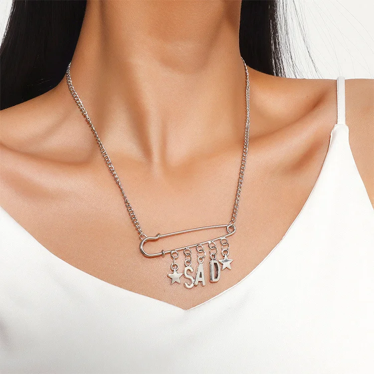 Paperclip Alphabet SAD Necklace