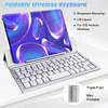 Foldable keyboard, tri-fold Bluetooth keyboard, aluminum alloy mini wireless keyboard for mobile phones and tablets