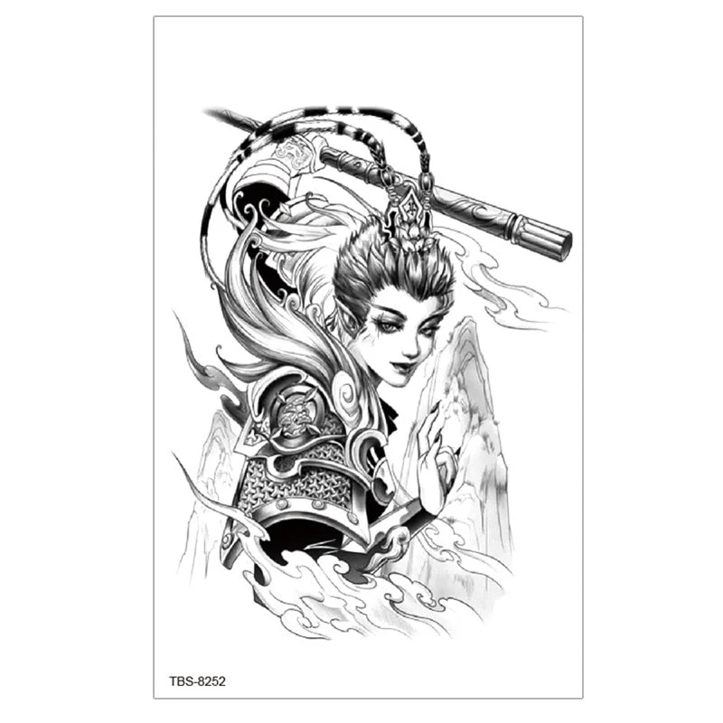 Waterproof Temporary Tattoo Sticker Lion Wolf Tiger Forest Tattoos Girl Mermaid Body Art Arm Fake Sleeve Tatoo Women Men