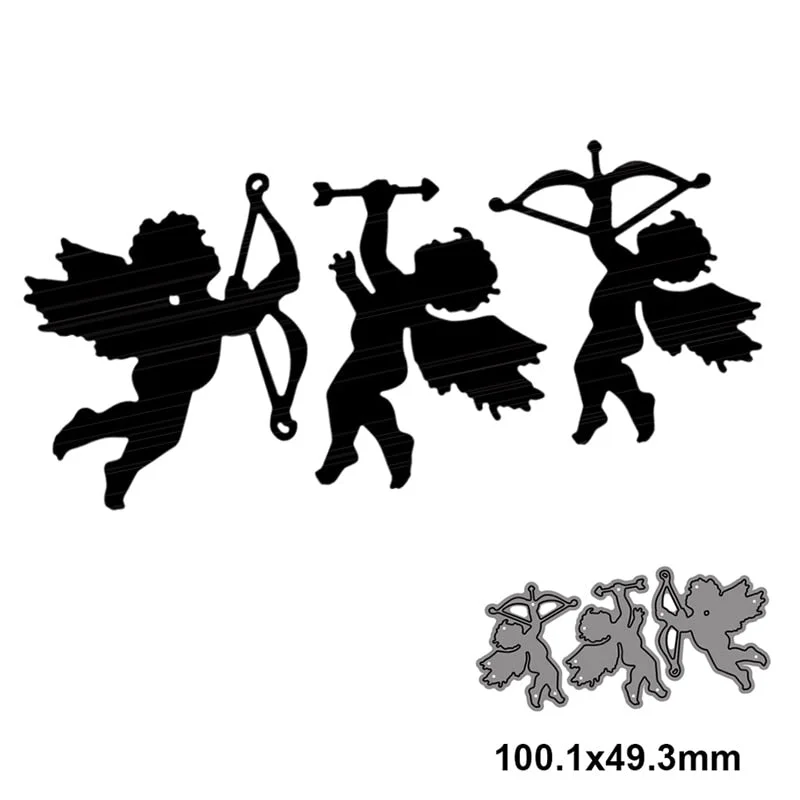 3pcs Metal cutting die cut mold Cupid Archery Wedding blessing for scrapbooking paper photo album craft template mold 2021