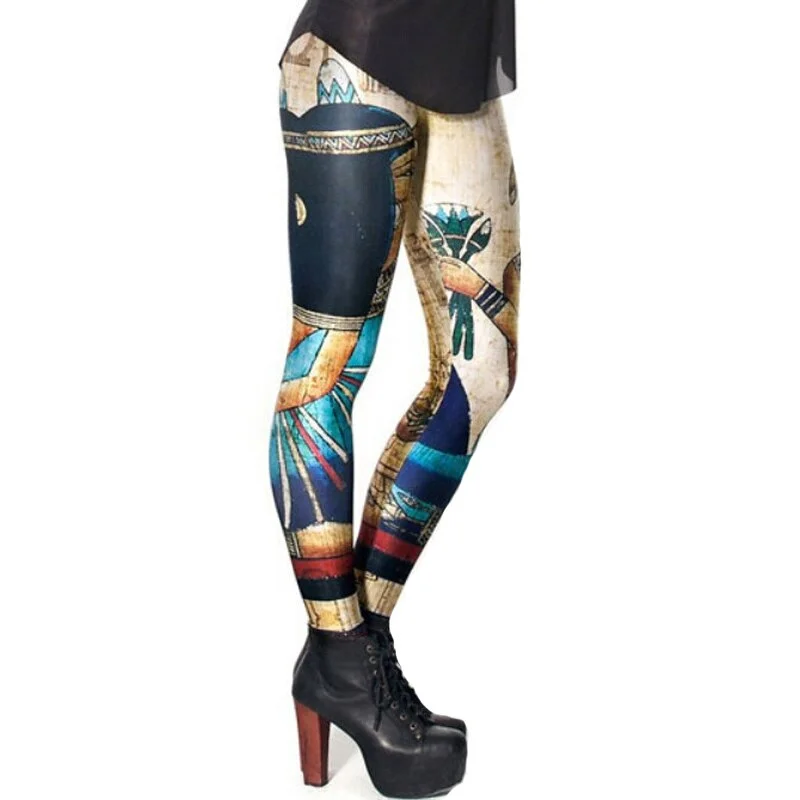 CUHAKCI Digital Printed Sexy Leggings Women Cleopatra Push Up Pants Egypt Pharaoh Pattern Fitness Leggins