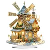 (US Only)2D Flat Print Winter Christmas House DIY 5D DIY Diamond Art Tabletop Decorations