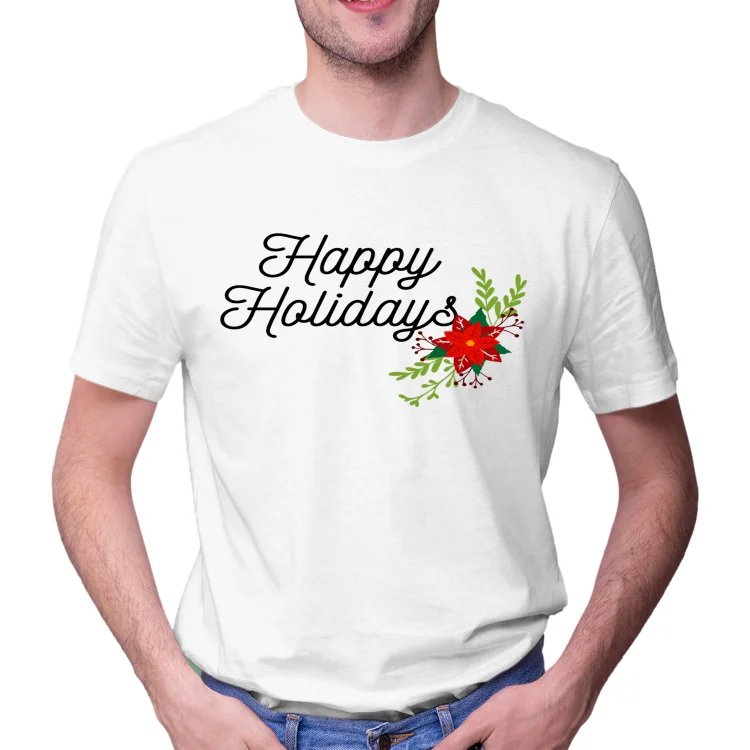 Unisex Tie Dye Shirt happy holidays 1 Women and Men T-shirt Top - Heather Prints Shirts