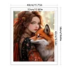 Girl And Fox - 11CT Stamped Cross Stitch - 40*50cm