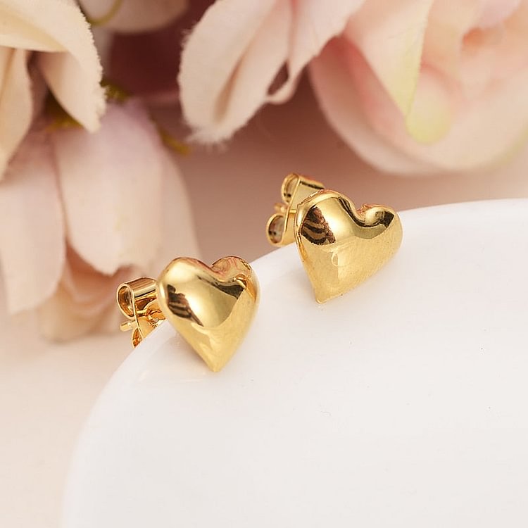 24K 1pairs Cute Baby Girls Romantic Style Earrings Jewelry Gold Stud Earrings