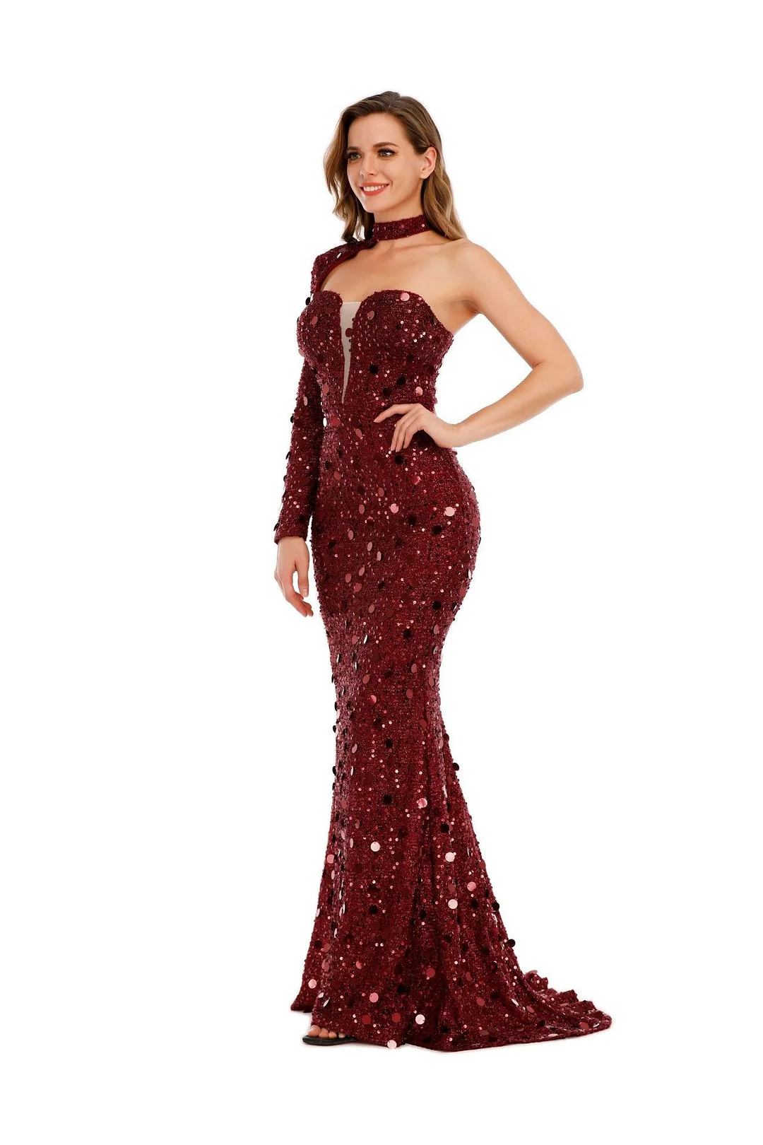 Uveng Uveng Summer Ebaywish Evening Dress Performance Dress Long Fish Tail Thin Dress INS