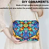 (US Local)DIY Mandala Diamond Art Wooden Coin Pouch with Chain 5D Diamond Painting Purse