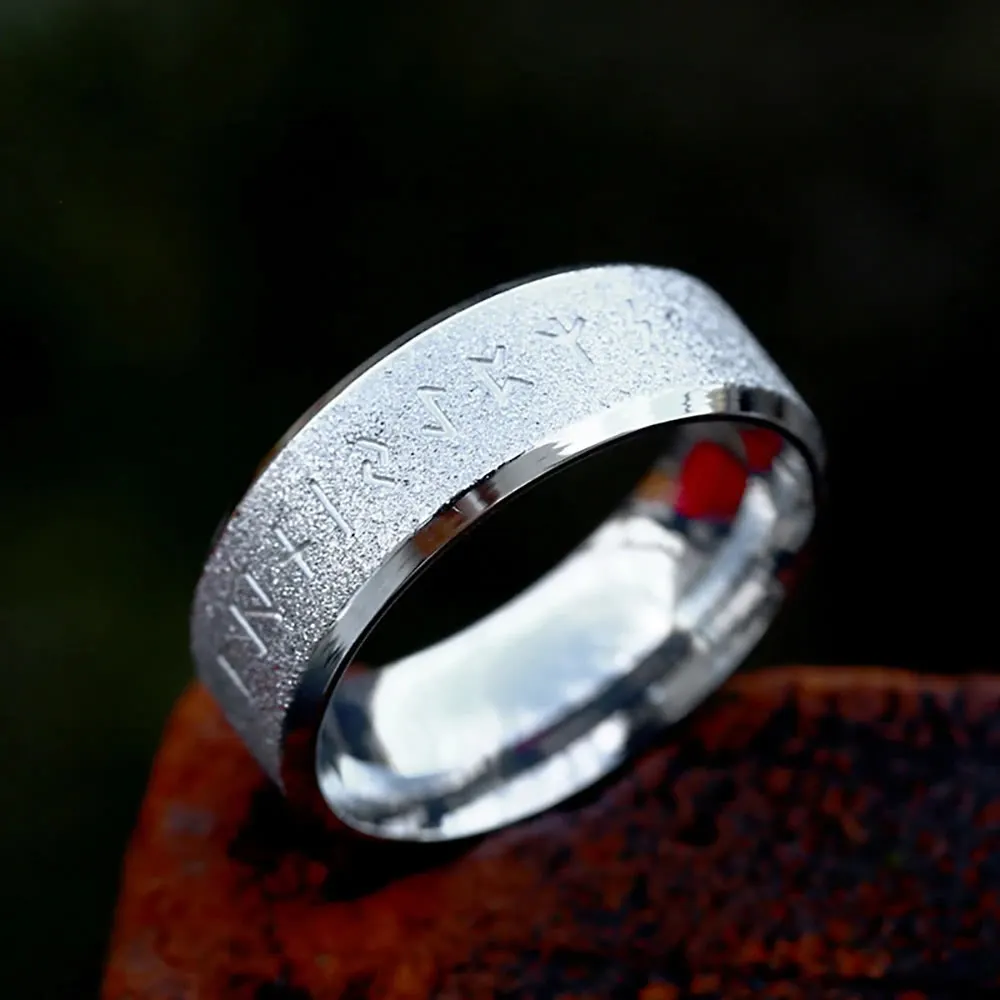 Round Simple Viking Rune Ring