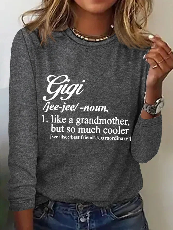 Mother's Day Women's Cooler Letter Print Long Sleeve Top