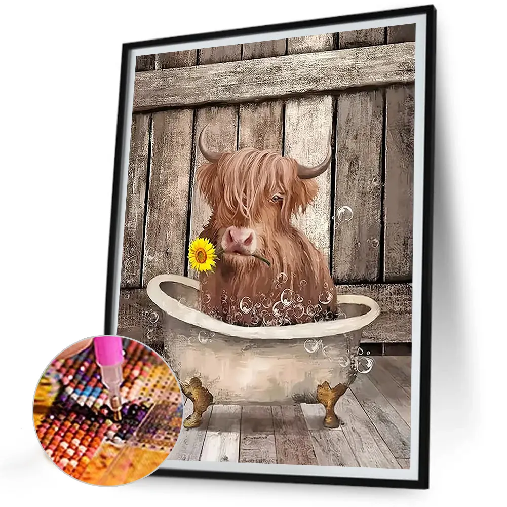 Diamond Painting - Full Round Drill - Bathtub Yak(Canvas|30*40cm)