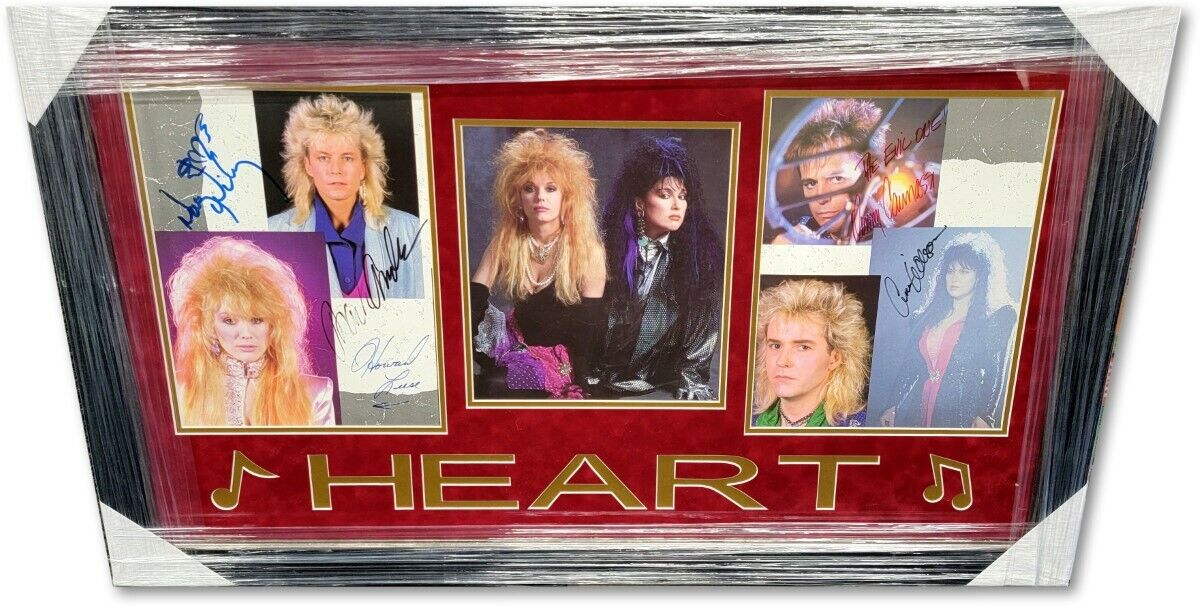 Heart Band Signed Autographed Framed Photo Poster paintings Ann Nancy Wilson Leese Beckett LOA