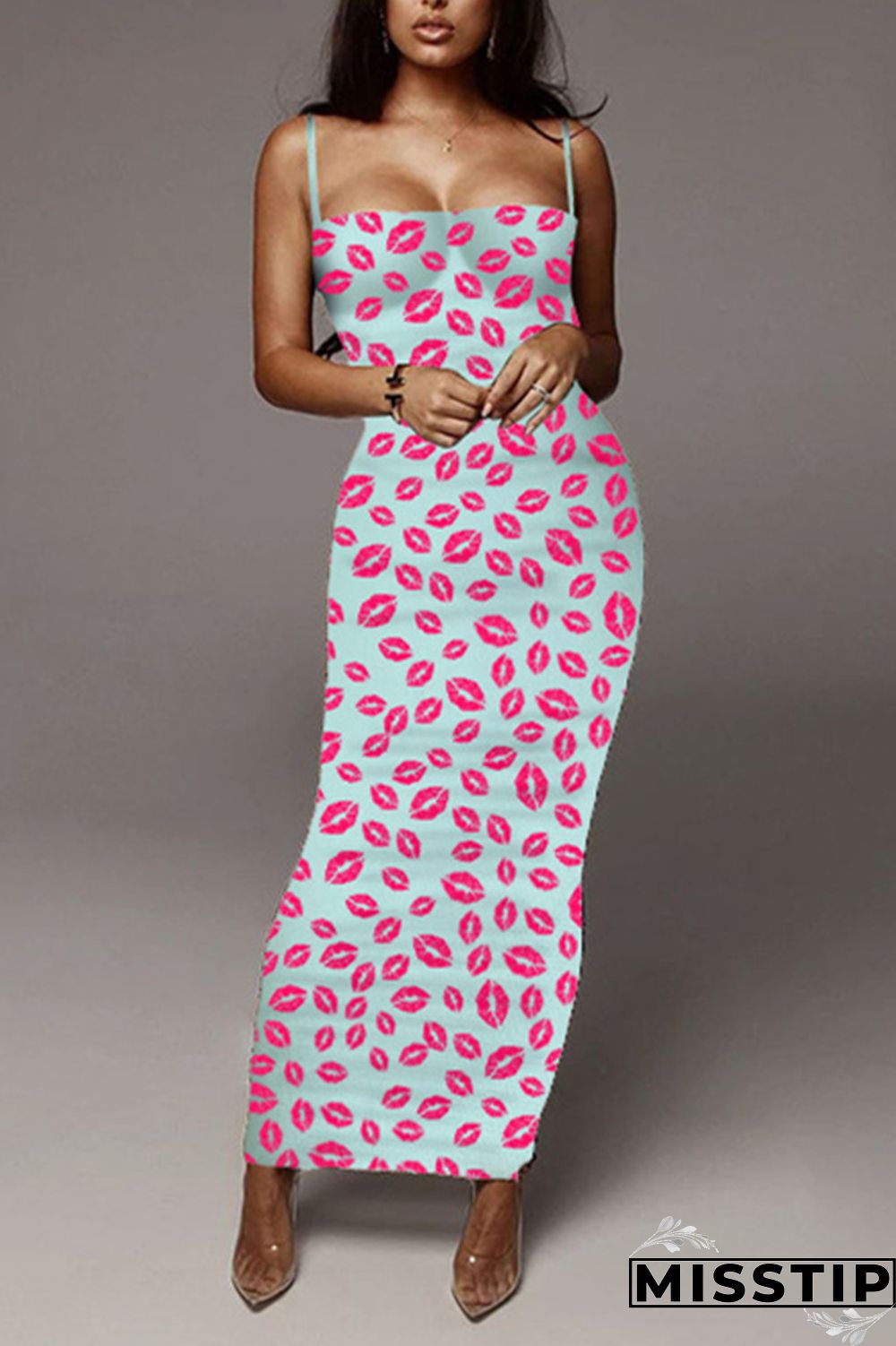 Butterfly Sexy Fashion Printed Sling Long Dress